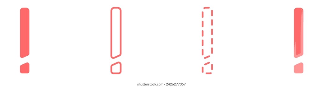 Exclamation mark vector icon set. Red warning vector. Alert icon danger symbol. Idea vector icon.