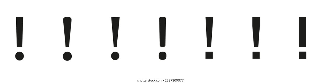 Exclamation Mark vector Icon. Sketch exclamation marks. Vector illustration EPS 10