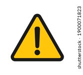 Exclamation mark vector icon. Warning and caution yellow triangle sign. Danger and error logo symbol. Application and web interface image. Clip-art silhouette.
