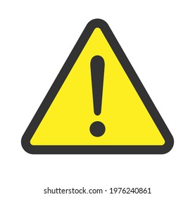 Exclamation mark vector icon. Warning and caution triangle sign. Danger and error logo symbol. Application and web interface image. Clip-art silhouette.