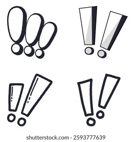 exclamation mark vector illustration set