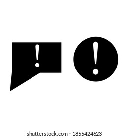 Exclamation mark vector. Interface setting icon for sending input.