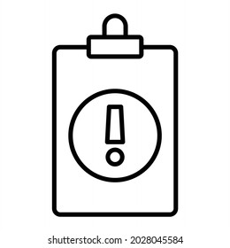 Exclamation Mark Vector Outline Icon Isolated On White Background 
