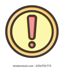 Exclamation Mark Vector Thick Line Filled Colors Icon For Personal And Commercial Use.
