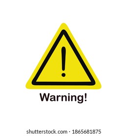 Exclamation mark vector Warning-Yellow color