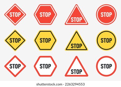Exclamation mark of warning attention icon. Caution sign collection. Attention vector icon.