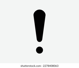 Exclamation Mark Warning Caution Alert Attention Hazard Black White Silhouette Sign Symbol Icon Clipart Graphic Artwork Pictogram Illustration Vector