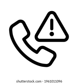 Exclamation mark warning emergency call phone signal illustration.