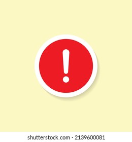 Exclamation Mark, Warning Icon Sign Symbol in Flat