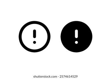 Exclamation Mark Warning Icons Set Vector.