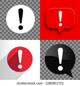 Exclamation Mark Warning sign , isolated minimal flat design style,Black and white and colorful patterns, vector illustration, EPS10.