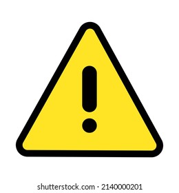 exclamation mark warning sign on yellow triangle,caution vector icon