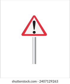 Ausrufezeichen, Warnzeichen, rote, schwarze, weiße Zeichen, Verkehrszeichen