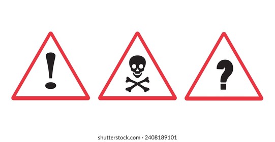 exclamation mark, warning sign sign, red, black, white signs, traffic sign