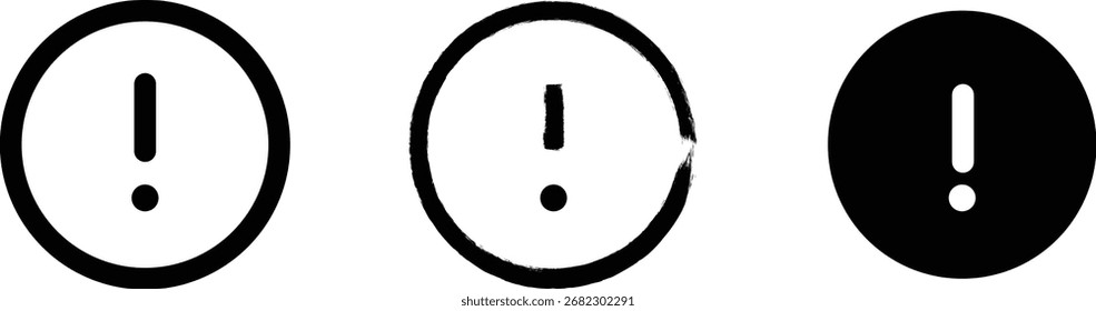 Exclamation Mark Warning UI Icon Warning exclamation icon in minimalist style. Ideal for alerts, notifications, and caution sign
