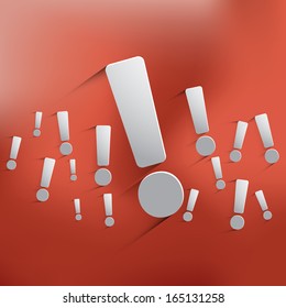Exclamation mark web icon background.