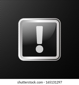 Exclamation mark web icon background.