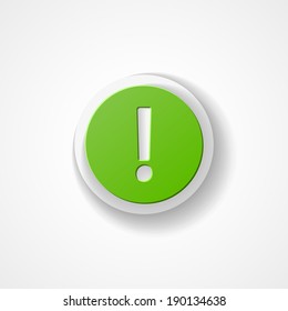 Exclamation mark  web icon on white background