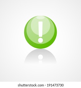 Exclamation mark  web icon on white background