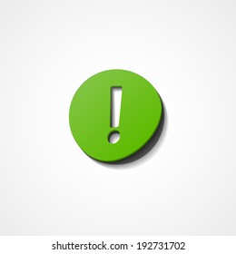 Exclamation mark  web icon on white background