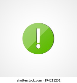 Exclamation mark  web icon on white background