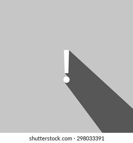 Exclamation mark  web icon on gray background