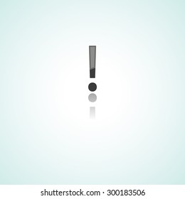 Exclamation mark  web icon on white background