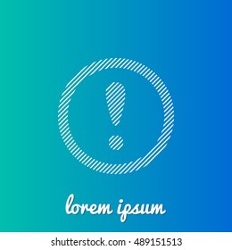 Exclamation Mark White Stroke Fill With Blue & Green Gradient Background Icon / Logo Design