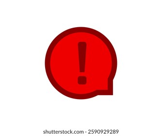 An exclamation mark within a red circle signals caution or warning, drawing attention to important messages.