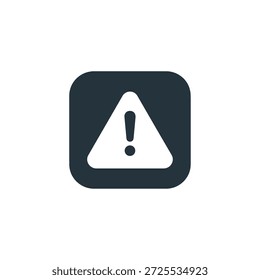 Ponto de exclamação dentro do símbolo de triângulo, sinal de cuidado de segurança para notificações e mensagens de erro críticas em aplicativos