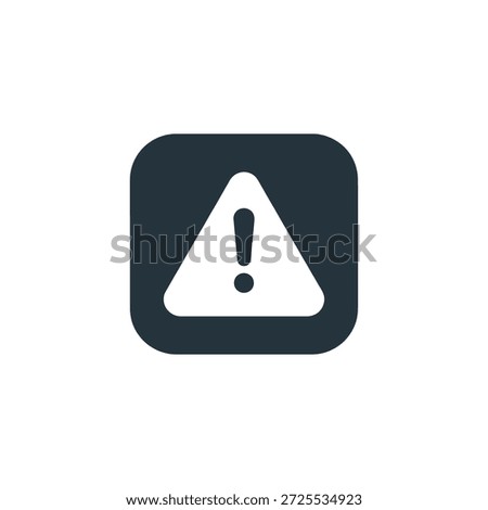 Exclamation mark within triangle symbol, safety caution sign for notifications and critical error messages in apps