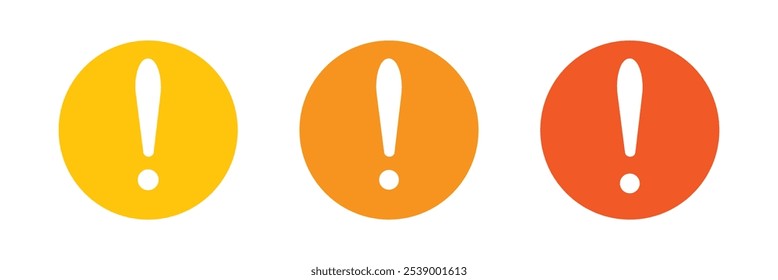 Exclamation marks. Caution alarm set, danger signs. Attention symbols. Warning and attention icons.