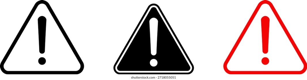 Signos de exclamación. Conjunto de alarma de precaución. Signo de peligro Vector colección