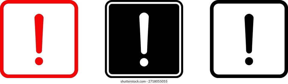 Signos de exclamación. Conjunto de alarma de precaución. Signo de peligro Vector colección