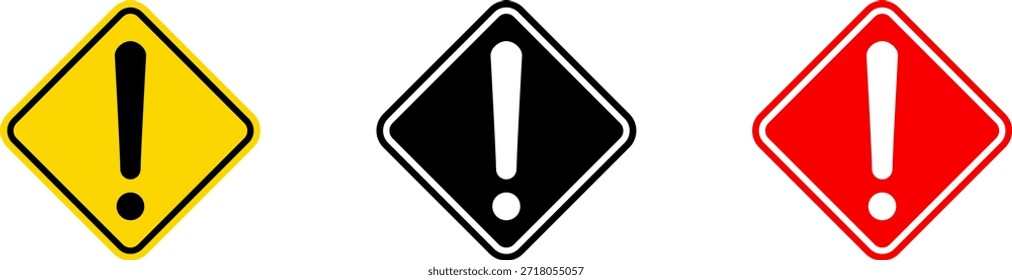 Signos de exclamación. Conjunto de alarma de precaución. Signo de peligro Vector colección