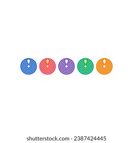 exclamation marks in circles. exclamation marks in colored circles. exclamation concept