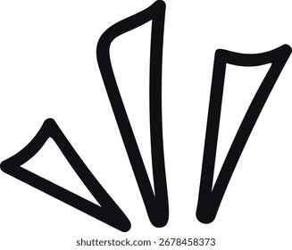 Exclamation marks doodle points vector illustration