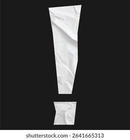 Exclamation marks on wrinkled paper vector, conveying attention, importance, or a call to action. Ideal for urgent messages, warnings, or dynamic announcements with a tactile, distressed feel.