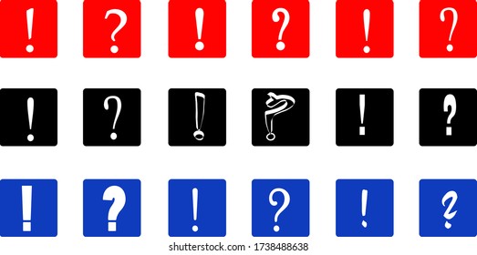 exclamation marks and question marks vector set, Doodle exclamation marks and question marks, hand drawn, 