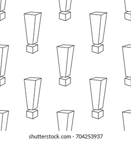 exclamation marks repetition. Abstract seamless pattern background on white Vector Illustration