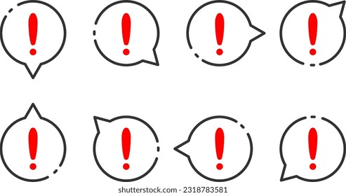 Exclamation marks in the speech bubbles ｜Bubbles are oriented here and there