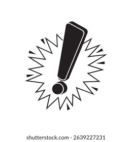 Exclamation marks vector. Danger symbol. Flat Vector Illustration.
