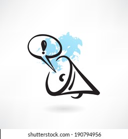 exclamation megaphone grunge icon