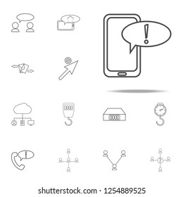 exclamation message on smartphone icon. web icons universal set for web and mobile