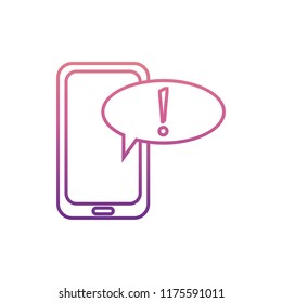 exclamation message on smartphoneicon in Nolan style. One of web collection icon can be used for UI, UX