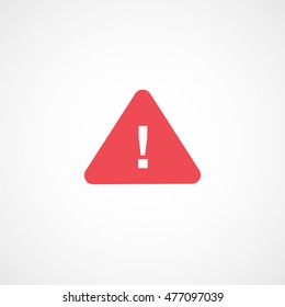 Exclamation Notice Red Flat Icon On White Background