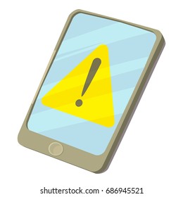 Exclamation on screen icon. cartoon illustration of exclamation on screen vector icon for web