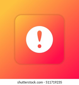 Exclamation orange bright app ui/ux Icon / Logo design
