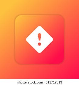 Exclamation orange bright app ui/ux Icon / Logo design