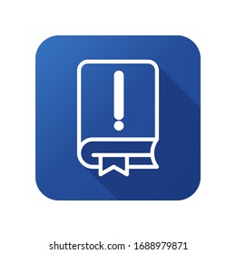 Icono de libro de punto de exclamación. Línea, glifo y versión de esquema rellena, esquema del libro de hechos interesantes y signo de vector relleno. Símbolo, ilustración del logotipo. Iconos de estilo diferentes.